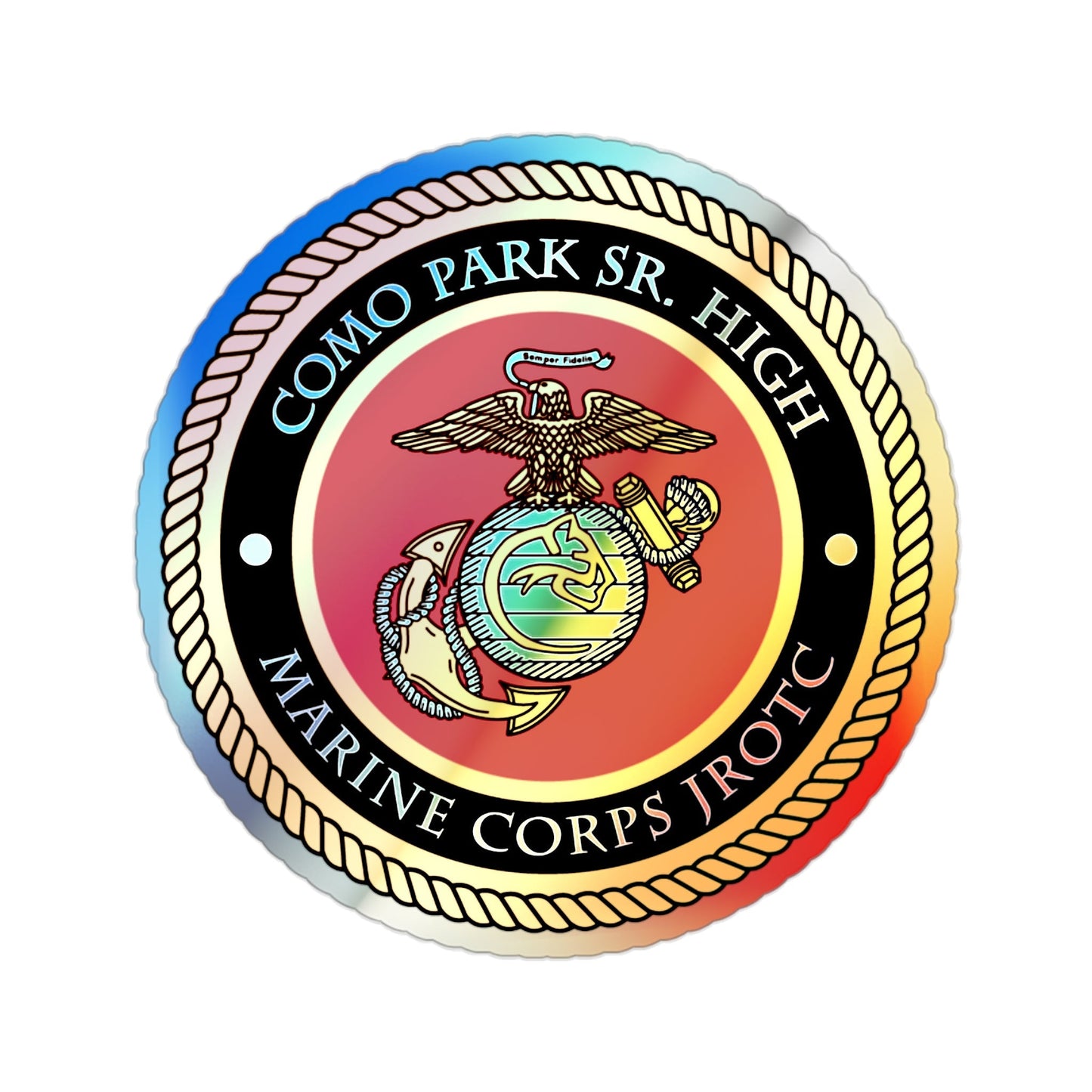 Como Park Sr High Marine Corps Jrotc (USMC) Holographic STICKER Die-Cut Vinyl Decal-2 Inch-The Sticker Space