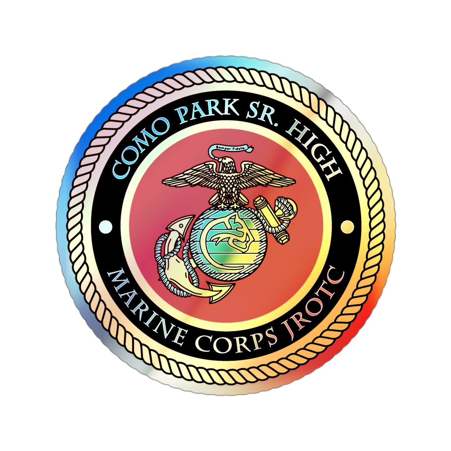 Como Park Sr High Marine Corps Jrotc (USMC) Holographic STICKER Die-Cut Vinyl Decal-3 Inch-The Sticker Space