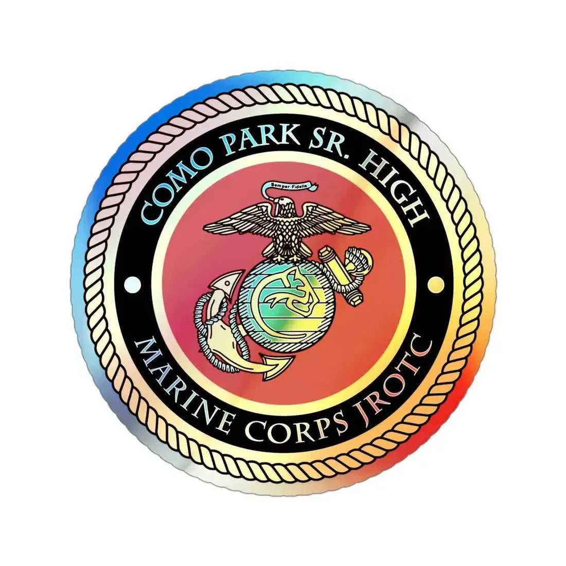 Como Park Sr High Marine Corps Jrotc (USMC) Holographic STICKER Die-Cut Vinyl Decal 3 Inch Holographic - The Sticker Space