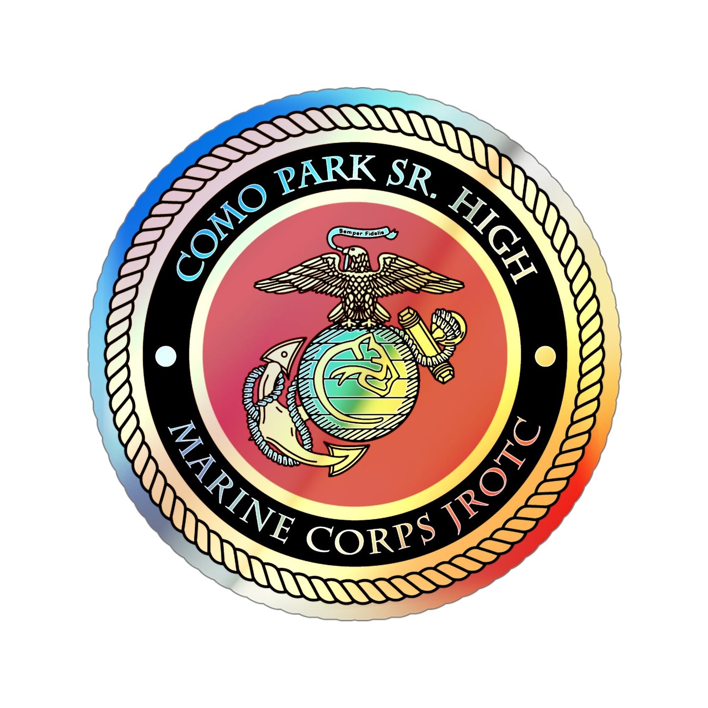 Como Park Sr High Marine Corps Jrotc (USMC) Holographic STICKER Die-Cut Vinyl Decal-5 Inch-The Sticker Space