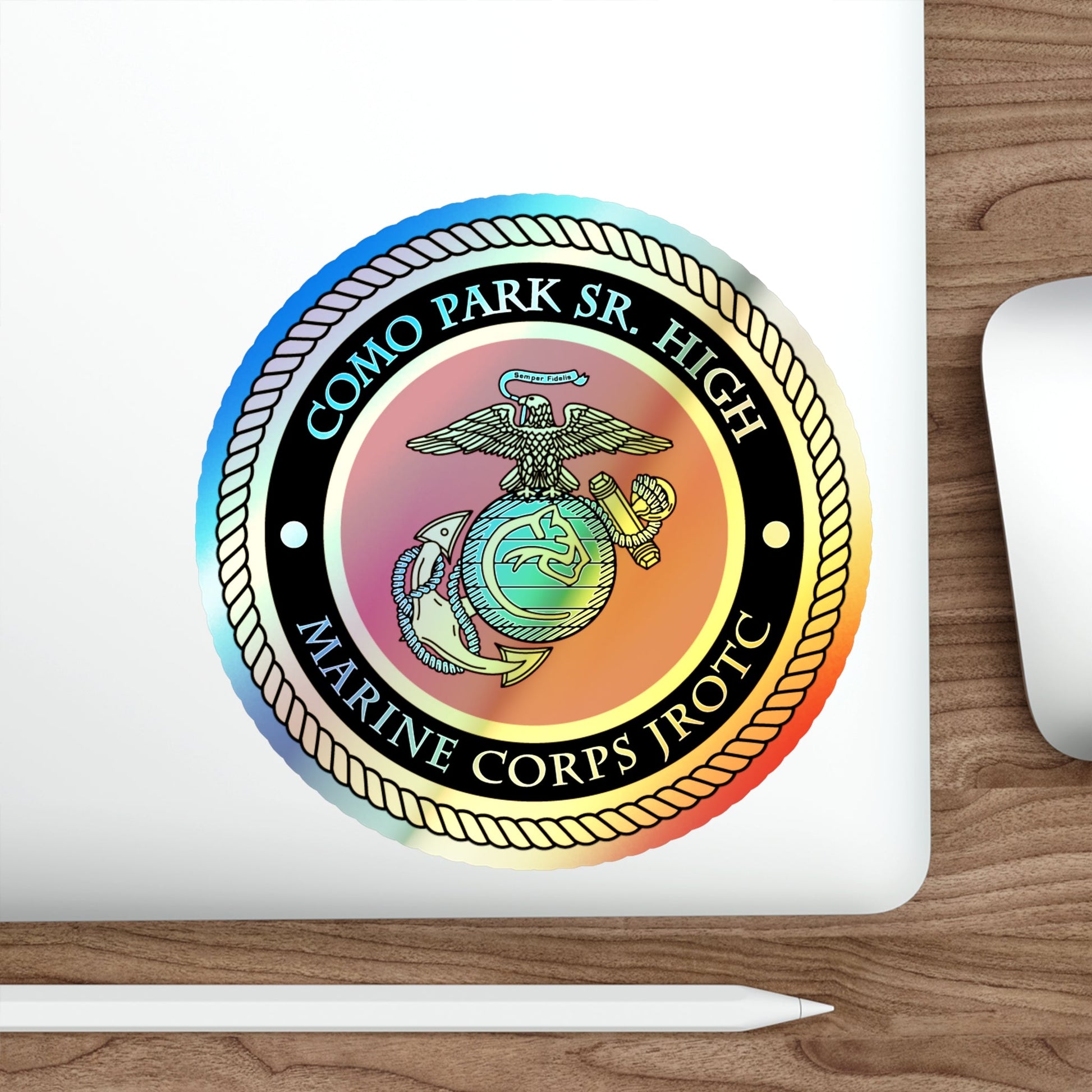 Como Park Sr High Marine Corps Jrotc (USMC) Holographic STICKER Die-Cut Vinyl Decal-The Sticker Space