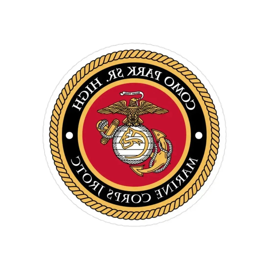 Como Park Sr High Marine Corps Jrotc (USMC) REVERSE PRINT Transparent Die-Cut STICKER 2 Inch Die-Cut Transparent - The Sticker Space