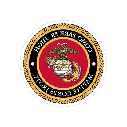 Como Park Sr High Marine Corps Jrotc (USMC) REVERSE PRINT Transparent Die-Cut STICKER 3 Inch Die-Cut Transparent - The Sticker Space