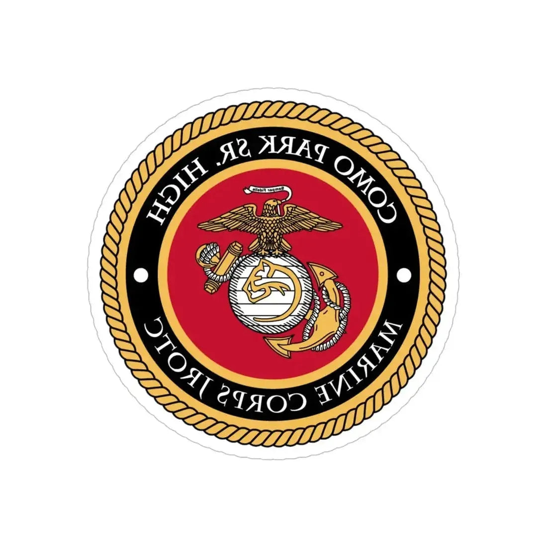 Como Park Sr High Marine Corps Jrotc (USMC) REVERSE PRINT Transparent Die-Cut STICKER - The Sticker Space