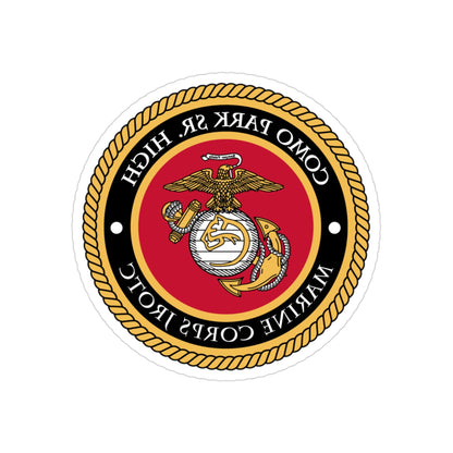 Como Park Sr High Marine Corps Jrotc (USMC) REVERSE PRINT Transparent STICKER-3" × 3"-The Sticker Space