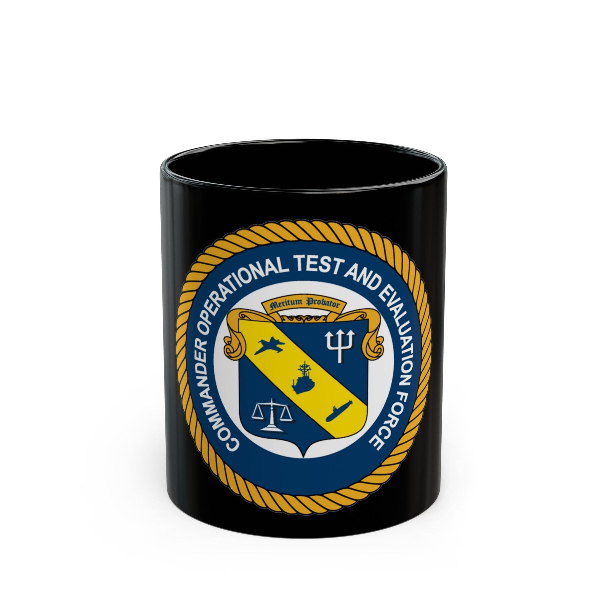 COMOPTEVFOR Commander Operational Test & Evaluation Force (U.S. Navy) Black Coffee Mug-11oz-The Sticker Space