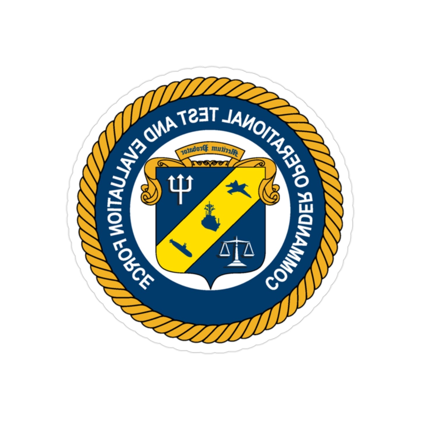 COMOPTEVFOR Commander Operational Test & Evaluation Force (U.S. Navy) REVERSE PRINT Transparent STICKER-2" × 2"-The Sticker Space