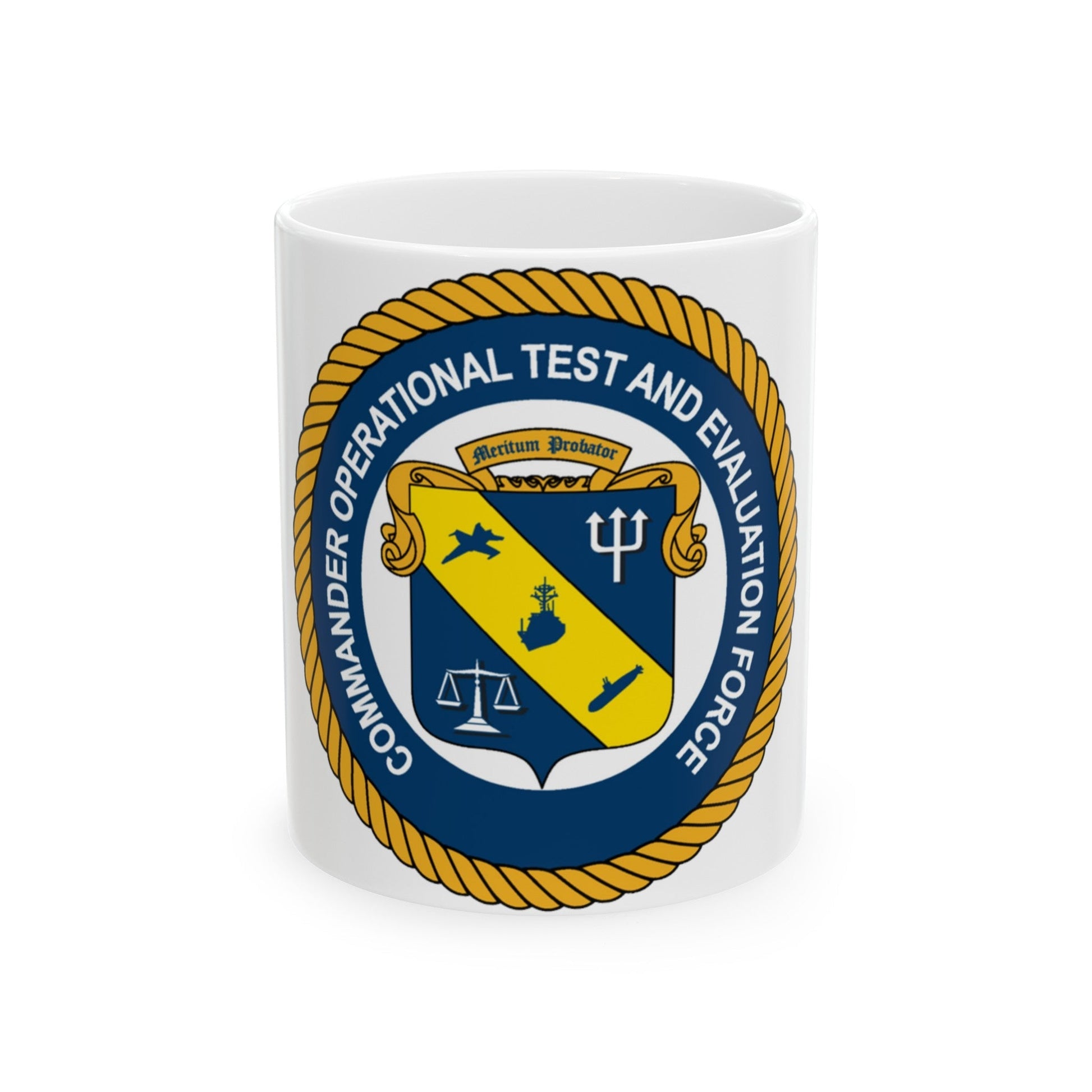 COMOPTEVFOR Commander Operational Test & Evaluation Force (U.S. Navy) White Coffee Mug-11oz-The Sticker Space