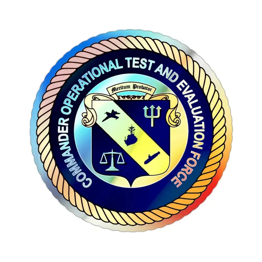 COMOPTEVFOR Commander Operational Test & Evaluation Force (U.S. Navy) Holographic STICKER Die-Cut Vinyl Decal 2 Inch Holographic - The Sticker Space