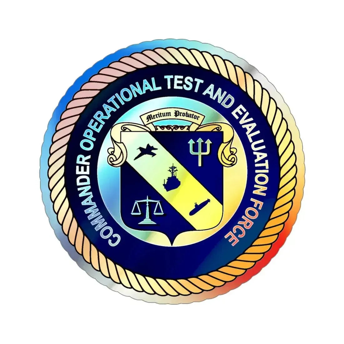 COMOPTEVFOR Commander Operational Test & Evaluation Force (U.S. Navy) Holographic STICKER Die-Cut Vinyl Decal 5 Inch Holographic - The Sticker Space
