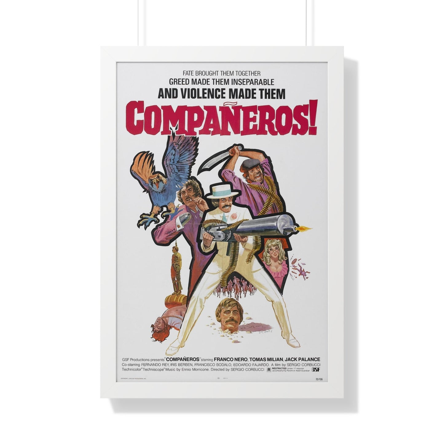 COMPANEROS 1970 - Framed Movie Poster-20" x 30"-The Sticker Space