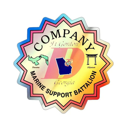 Company D Georgia (USMC) Holographic STICKER Die-Cut Vinyl Decal 5 Inch Holographic - The Sticker Space
