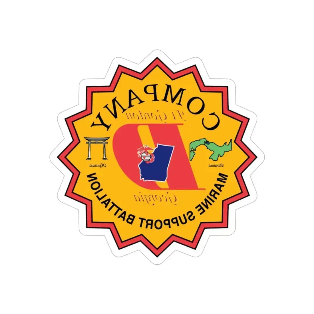 Company D Georgia (USMC) REVERSE PRINT Transparent Die-Cut STICKER 4 Inch Die-Cut Transparent - The Sticker Space