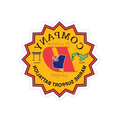 Company D Georgia (USMC) REVERSE PRINT Transparent Die-Cut STICKER - The Sticker Space