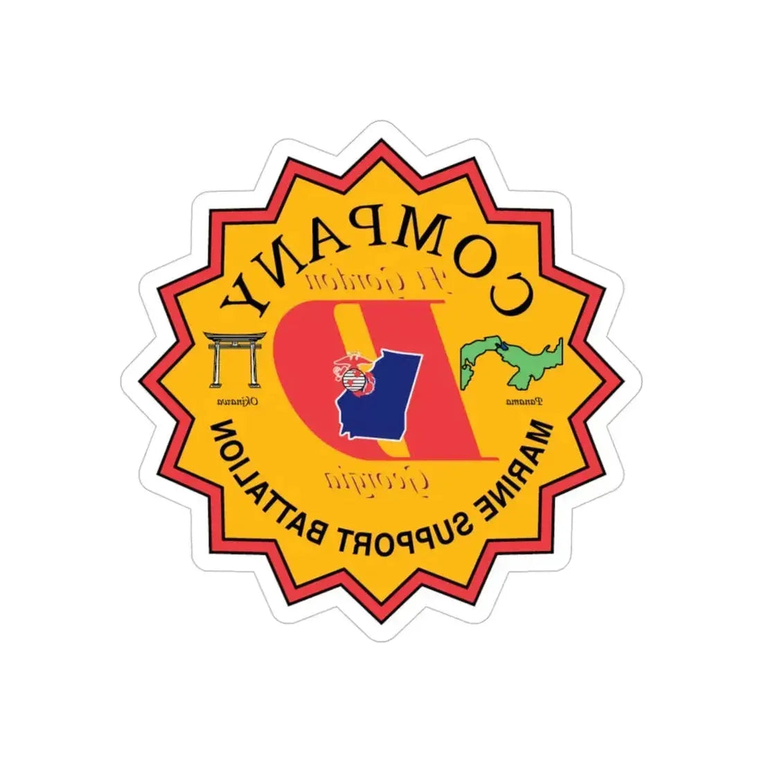 Company D Georgia (USMC) REVERSE PRINT Transparent Die-Cut STICKER - The Sticker Space