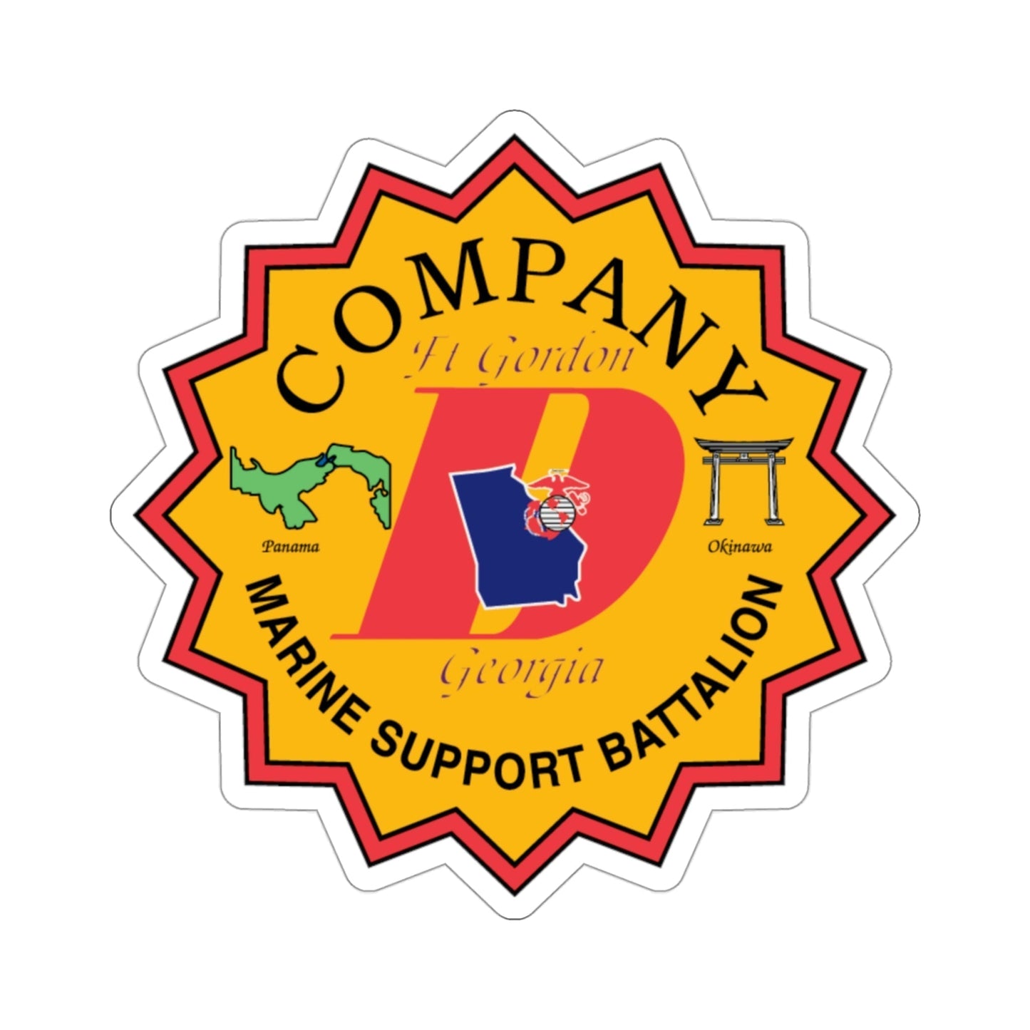 Company D Georgia (USMC) STICKER Vinyl Die-Cut Decal-3 Inch-The Sticker Space