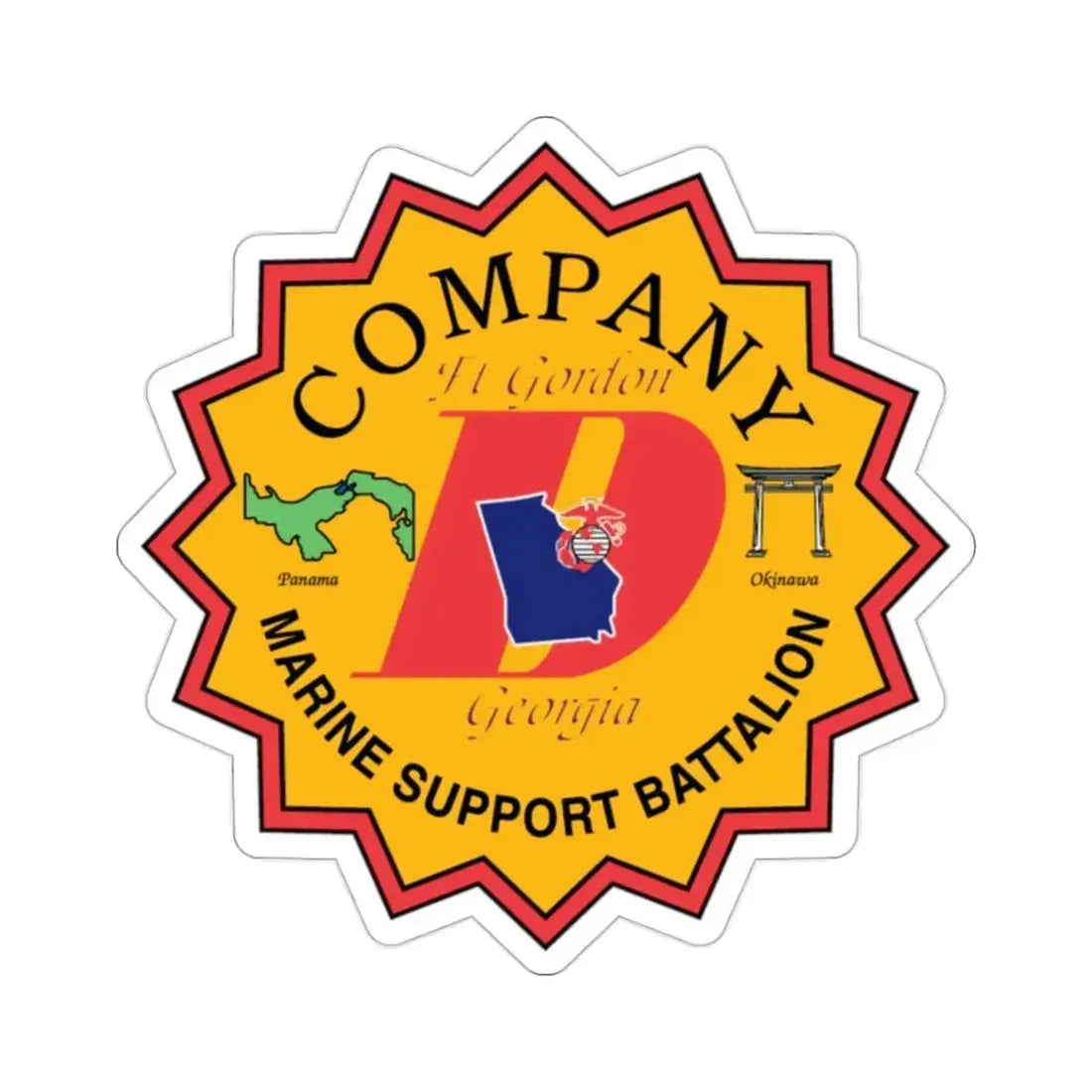 Company D Georgia (USMC) STICKER Vinyl Die-Cut Decal - The Sticker Space