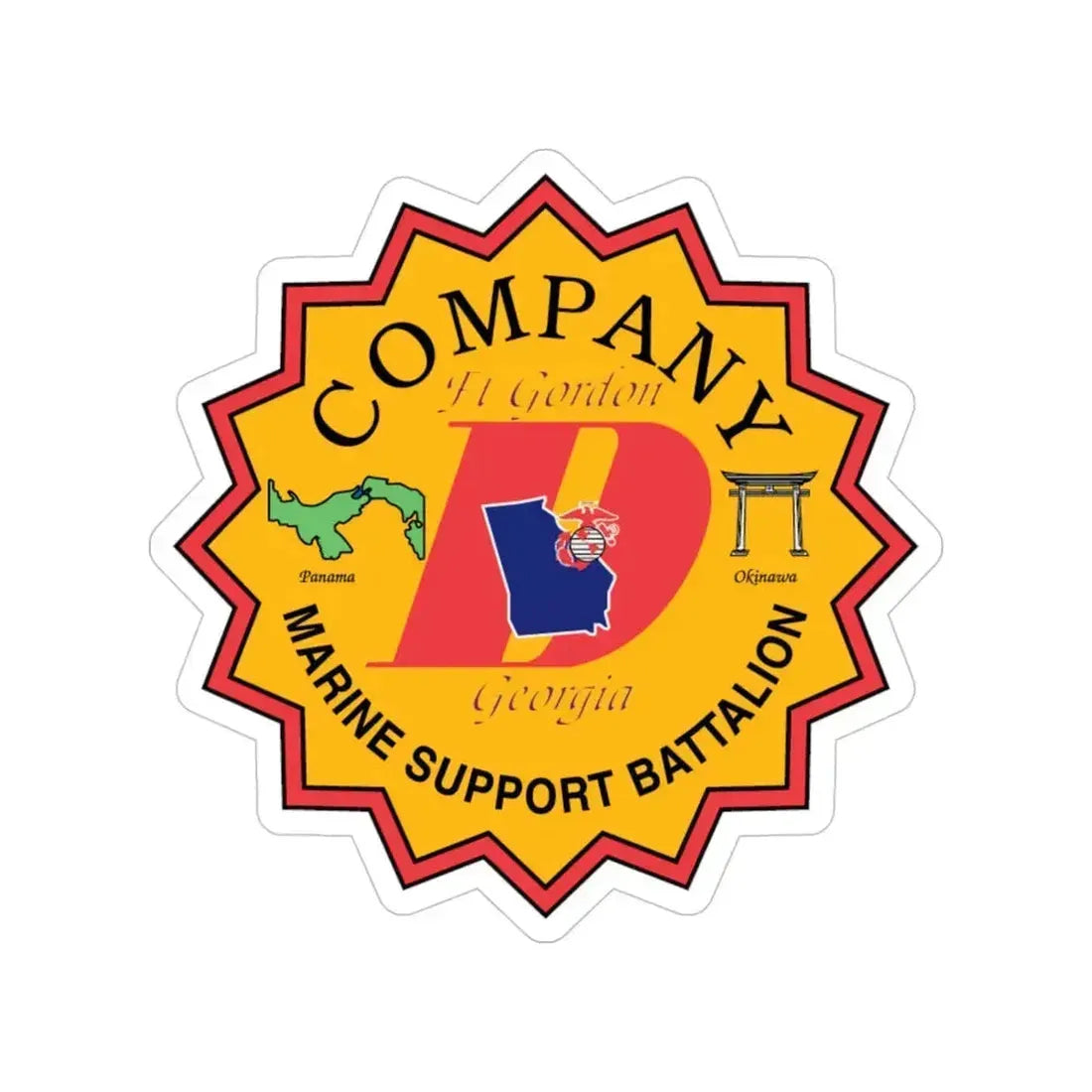 Company D Georgia (USMC) Transparent STICKER Die-Cut Vinyl Decal 4 Inch - The Sticker Space