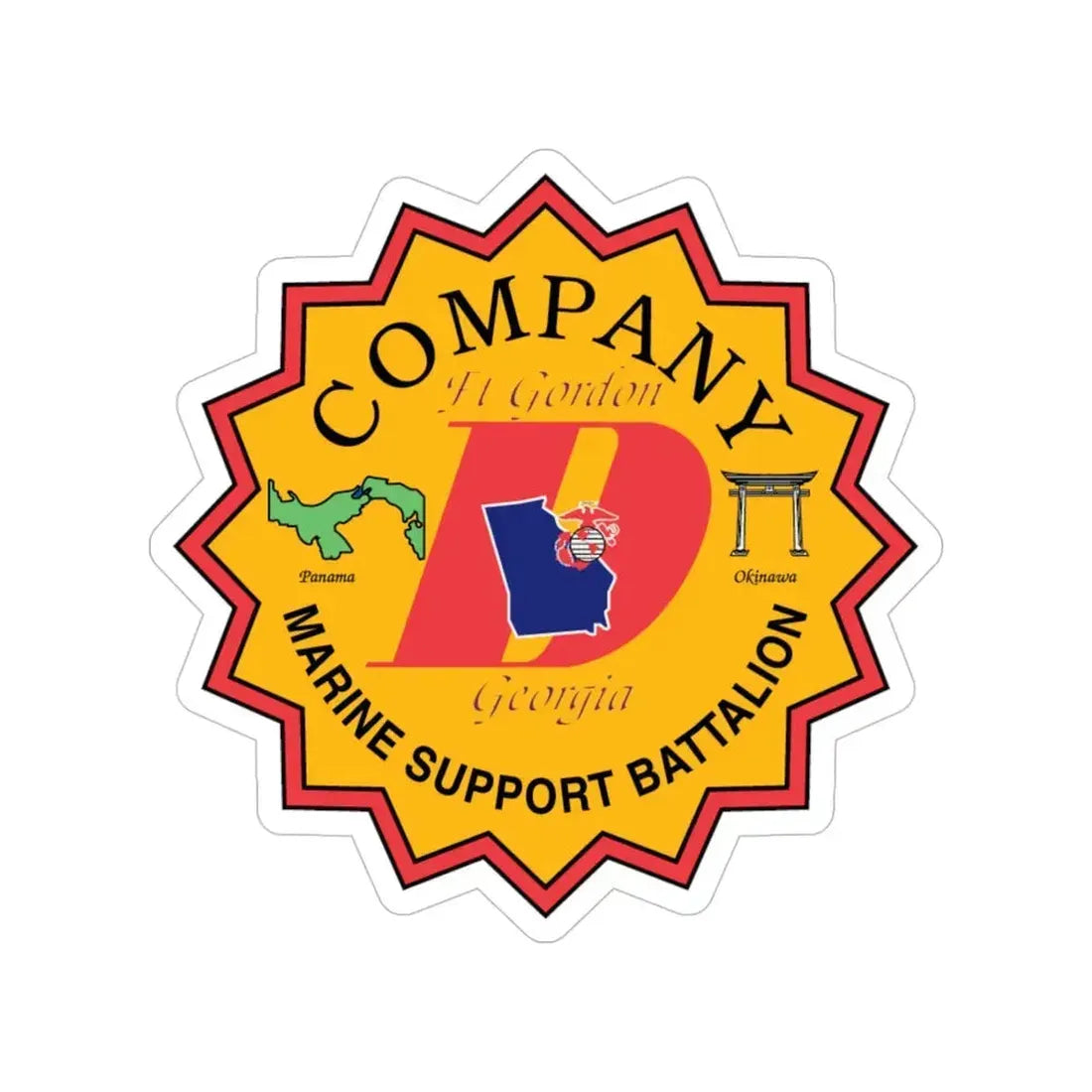 Company D Georgia (USMC) Transparent STICKER Die-Cut Vinyl Decal 5 Inch - The Sticker Space