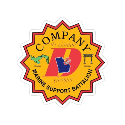 Company D Georgia (USMC) Transparent STICKER Die-Cut Vinyl Decal 6 Inch - The Sticker Space
