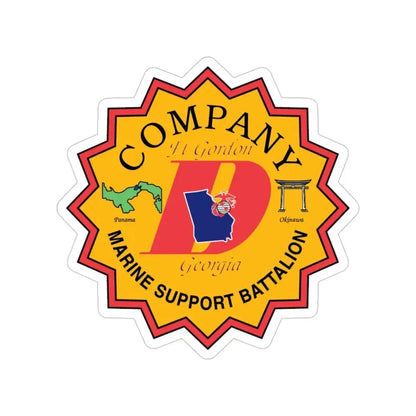 Company D Georgia (USMC) Transparent STICKER Die-Cut Vinyl Decal 6 Inch - The Sticker Space