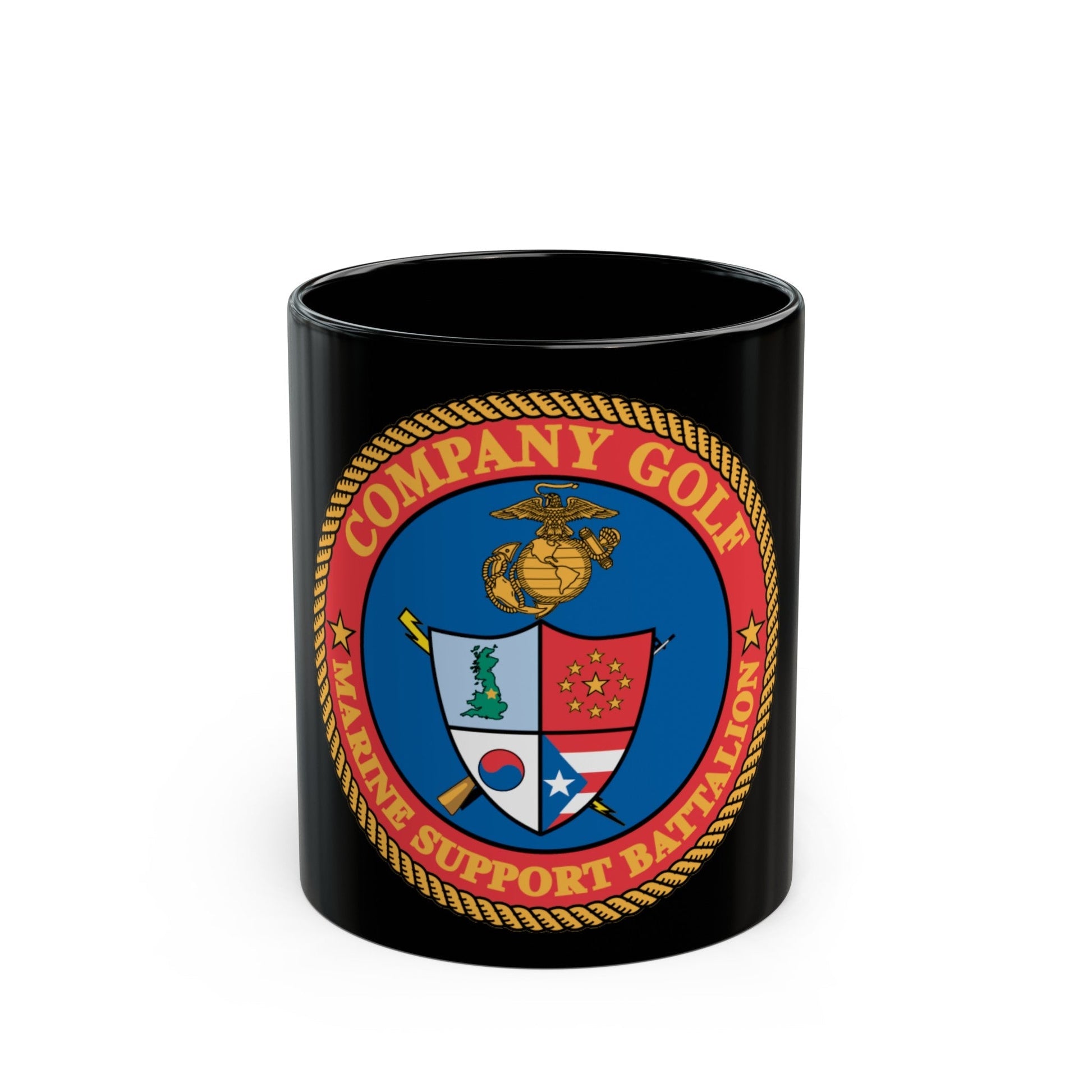 Company Golf (USMC) Black Coffee Mug-11oz-The Sticker Space