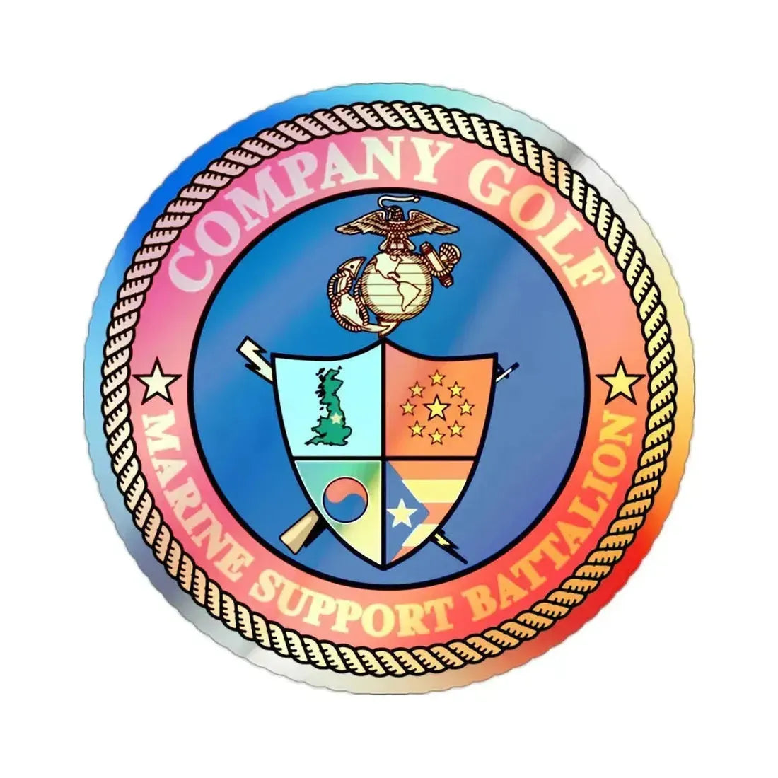 Company Golf (USMC) Holographic STICKER Die-Cut Vinyl Decal 2 Inch Holographic - The Sticker Space