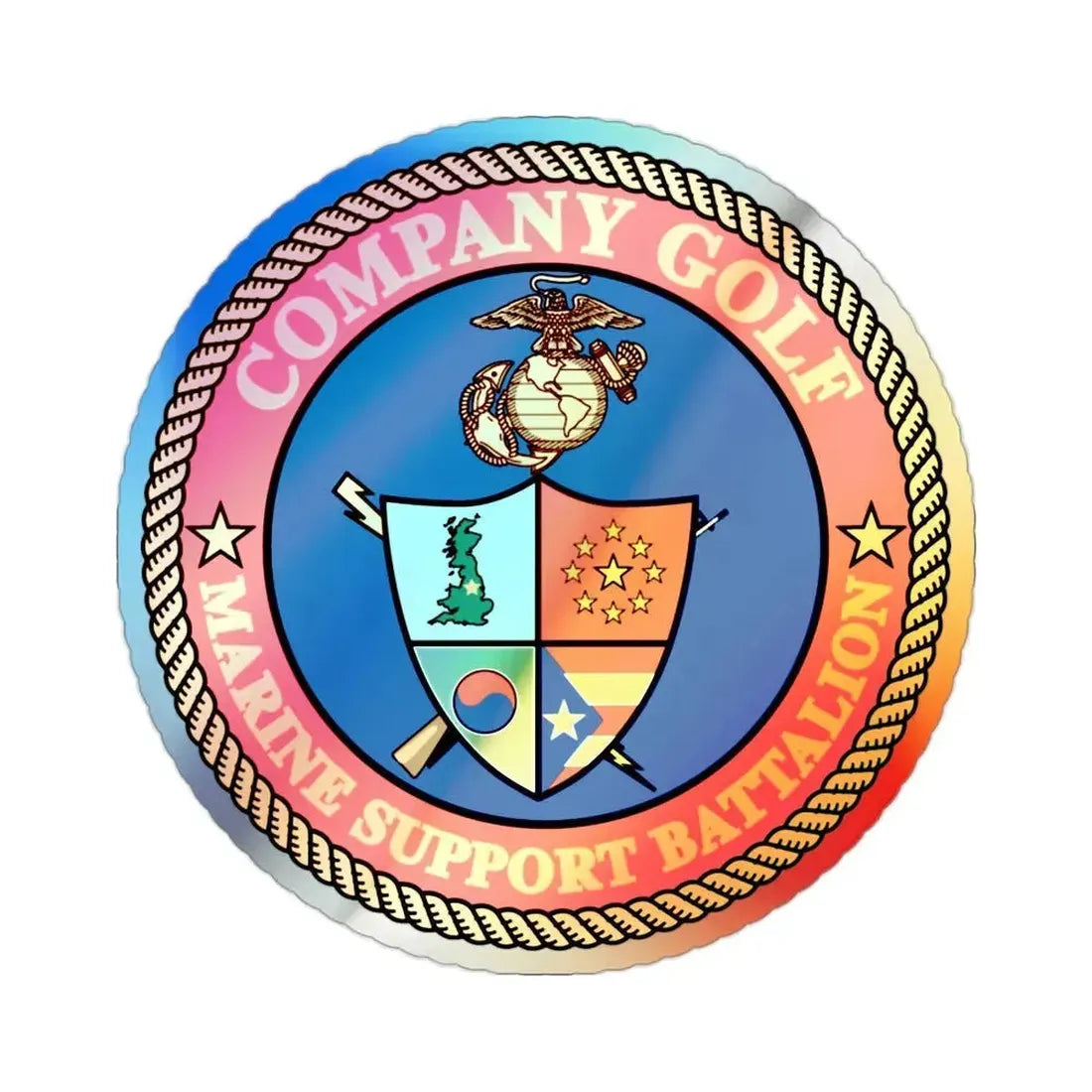 Company Golf (USMC) Holographic STICKER Die-Cut Vinyl Decal 2 Inch Holographic - The Sticker Space