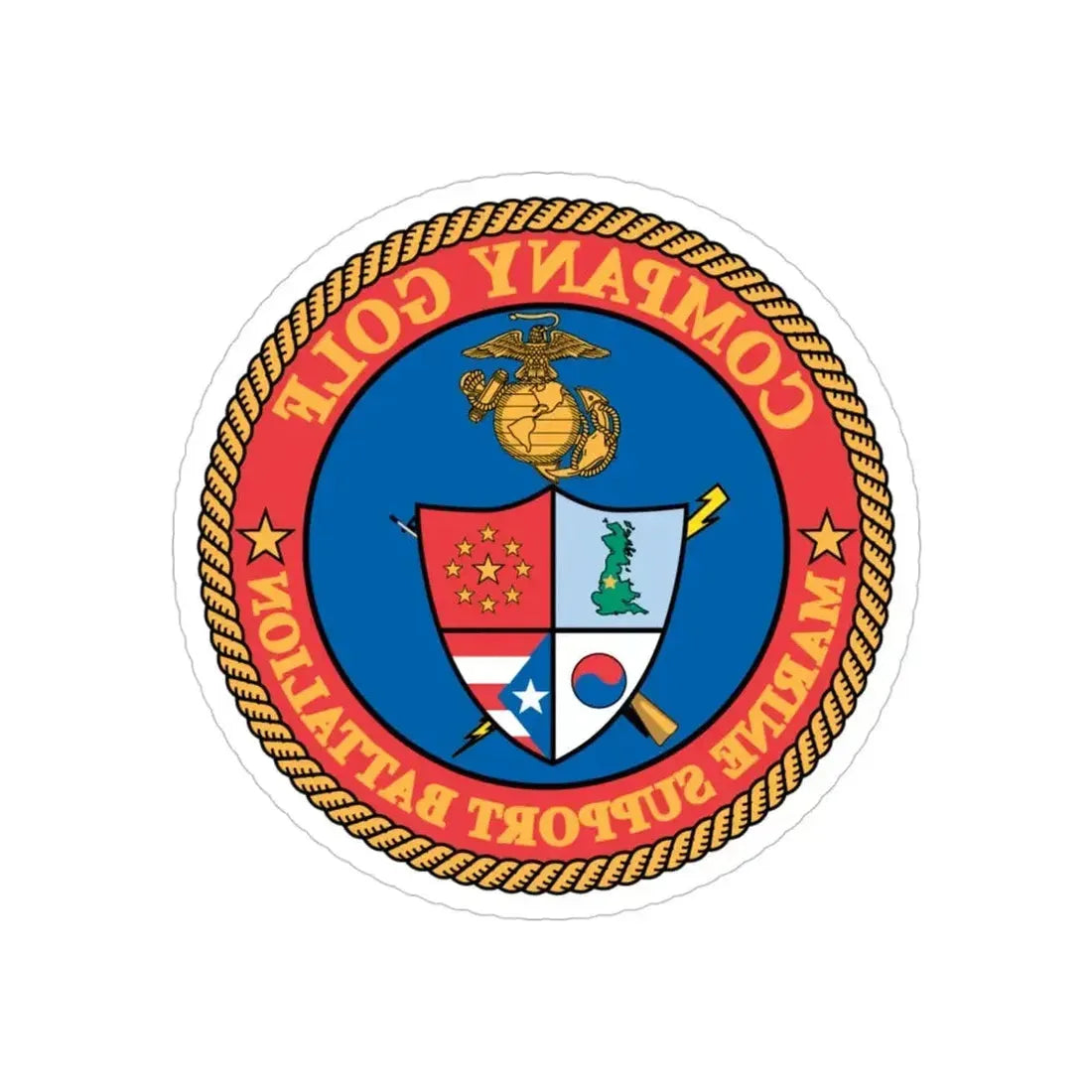 Company Golf (USMC) REVERSE PRINT Transparent Die-Cut STICKER - The Sticker Space