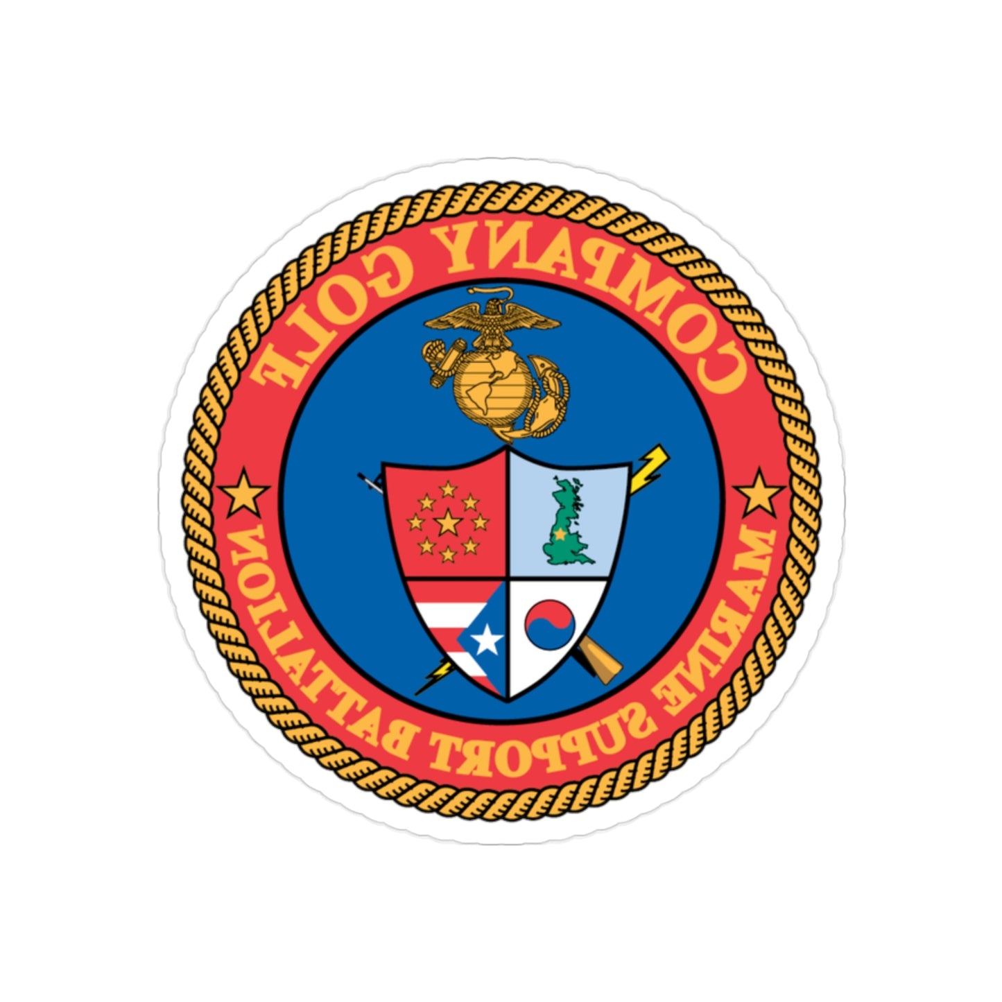 Company Golf (USMC) REVERSE PRINT Transparent STICKER-2" × 2"-The Sticker Space