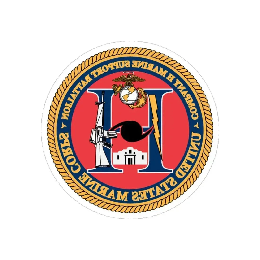 COMPANY H MARINE (USMC) REVERSE PRINT Transparent Die-Cut STICKER 3 Inch Die-Cut Transparent - The Sticker Space
