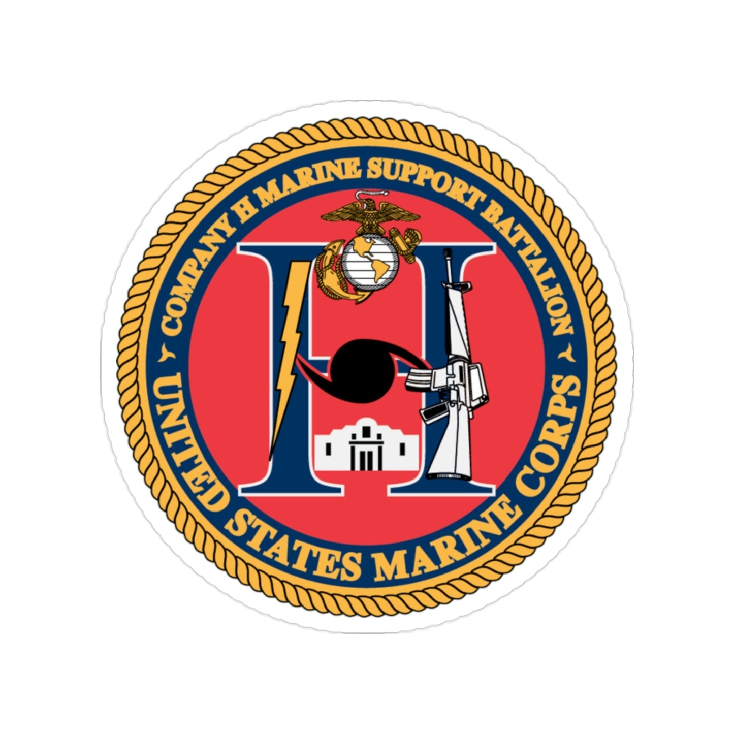 COMPANY H MARINE (USMC) Transparent STICKER Die-Cut Vinyl Decal-2 Inch-The Sticker Space