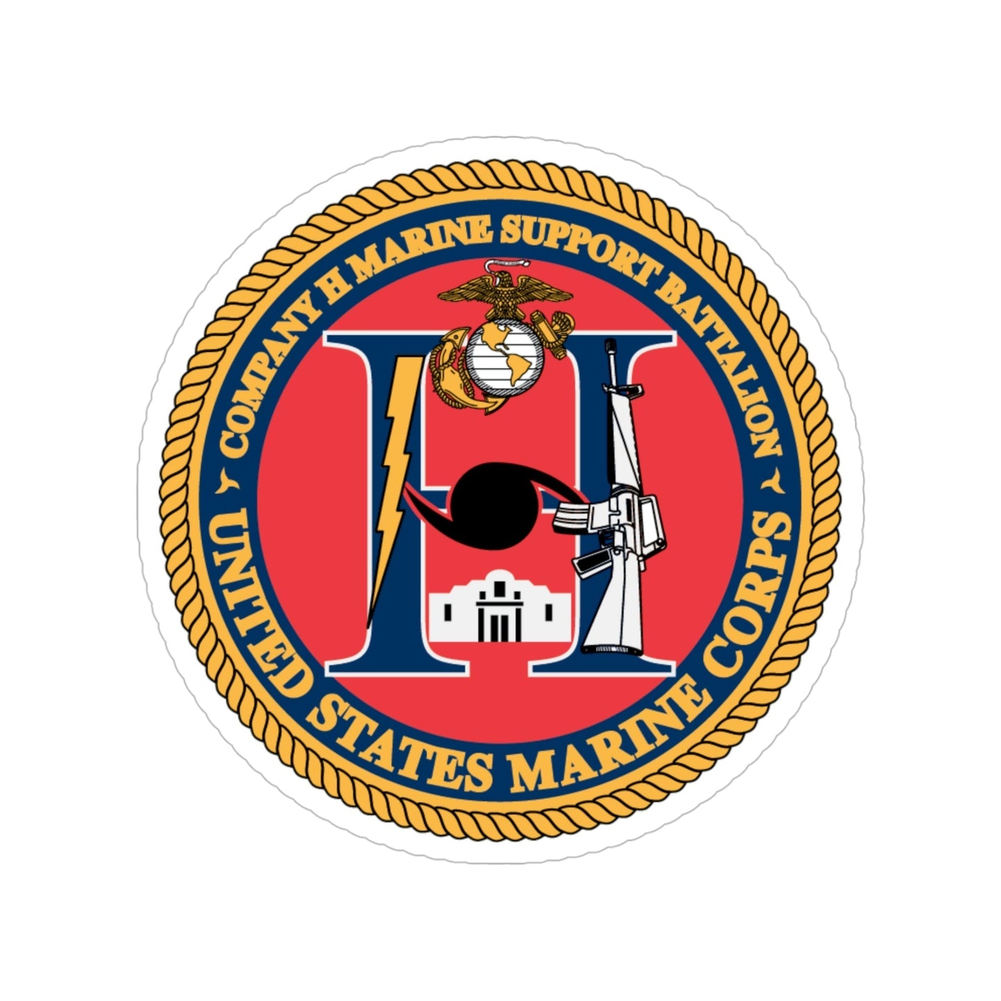 COMPANY H MARINE (USMC) Transparent STICKER Die-Cut Vinyl Decal-5 Inch-The Sticker Space