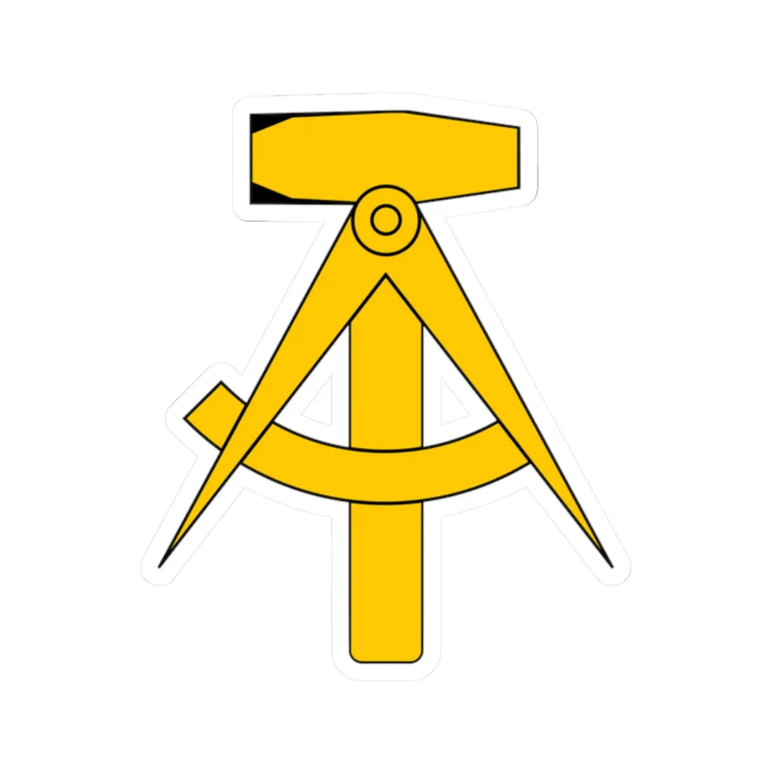 Compass and Hammer (Coat of Arms) STICKER Vinyl Kiss-Cut Decal 2 Inch White - The Sticker Space