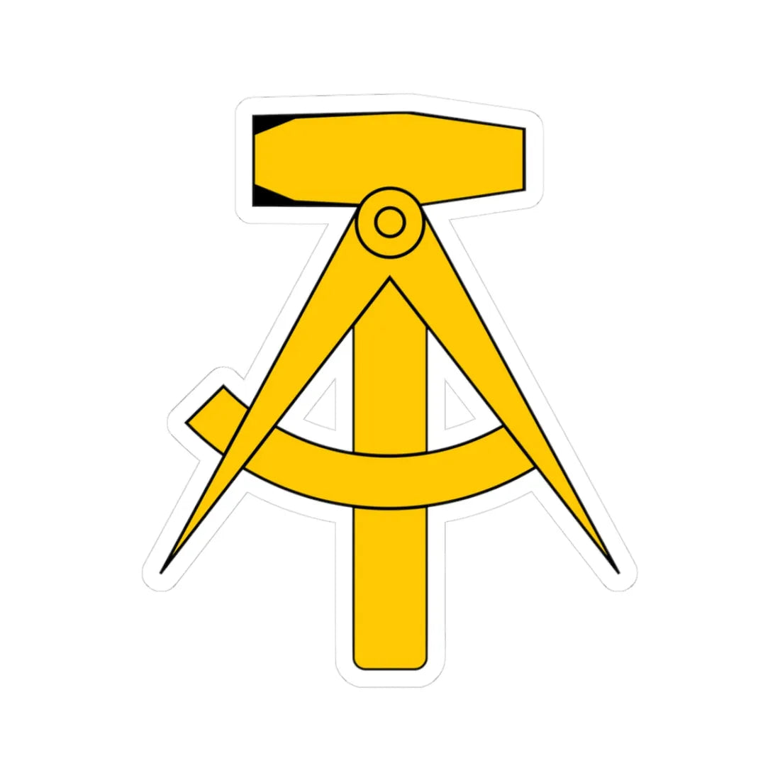 Compass and Hammer (Coat of Arms) STICKER Vinyl Kiss-Cut Decal 3 Inch White - The Sticker Space