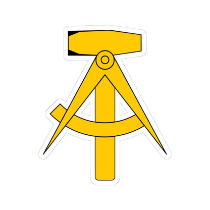 Compass and Hammer (Coat of Arms) STICKER Vinyl Kiss-Cut Decal 4 Inch White - The Sticker Space