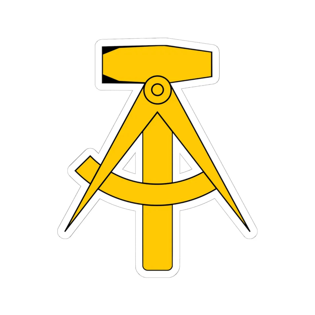 Compass and Hammer (Coat of Arms) STICKER Vinyl Kiss-Cut Decal 6 Inch White - The Sticker Space