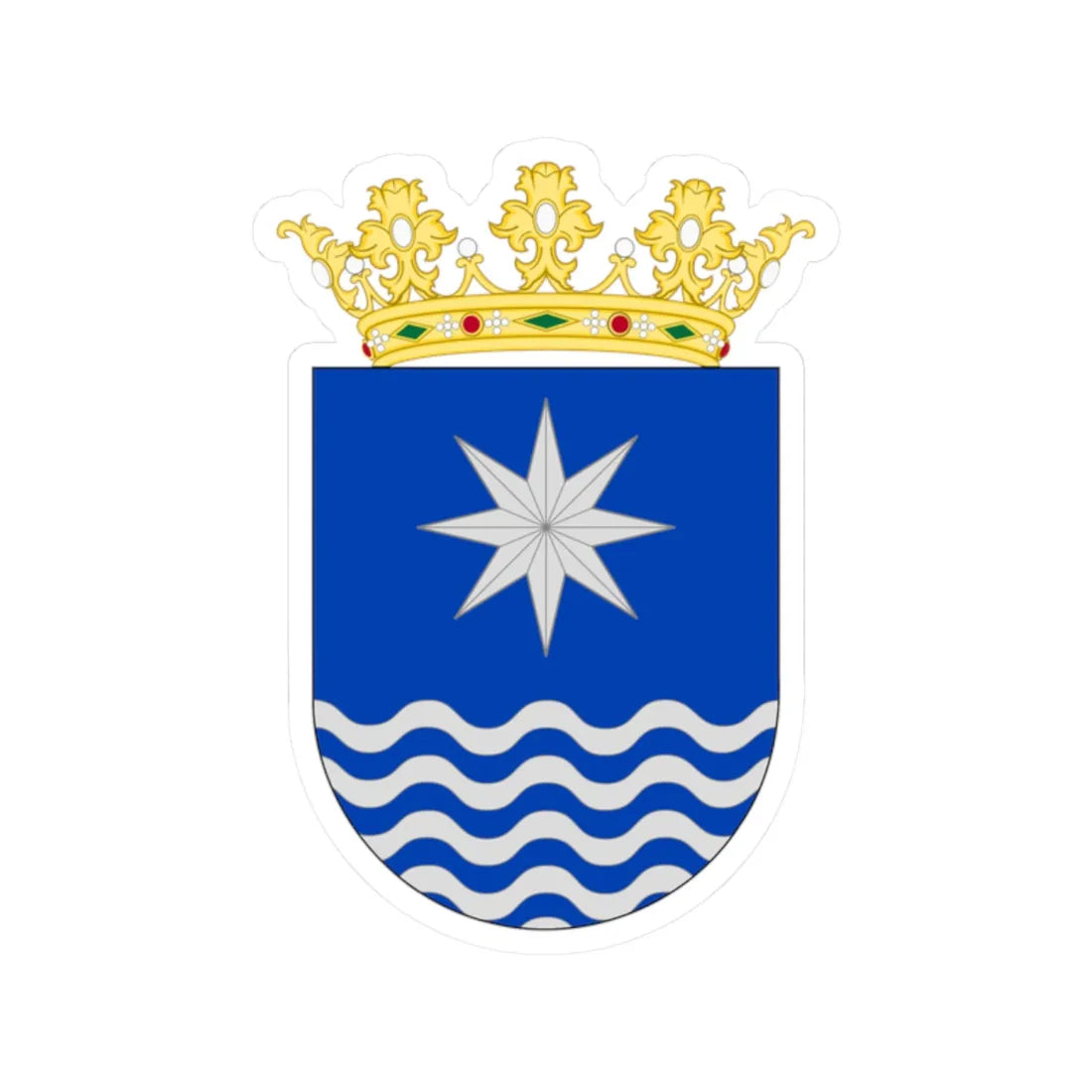 Compostela Old Shield (Costa Rica) (Coat of Arms) STICKER Vinyl Kiss-Cut Decal 2 Inch White - The Sticker Space