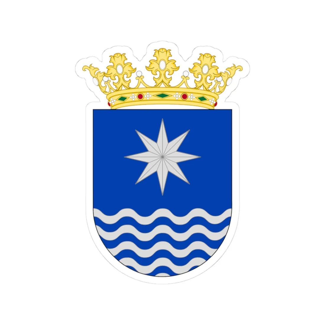 Compostela Old Shield (Costa Rica) (Coat of Arms) STICKER Vinyl Kiss-Cut Decal 3 Inch White - The Sticker Space