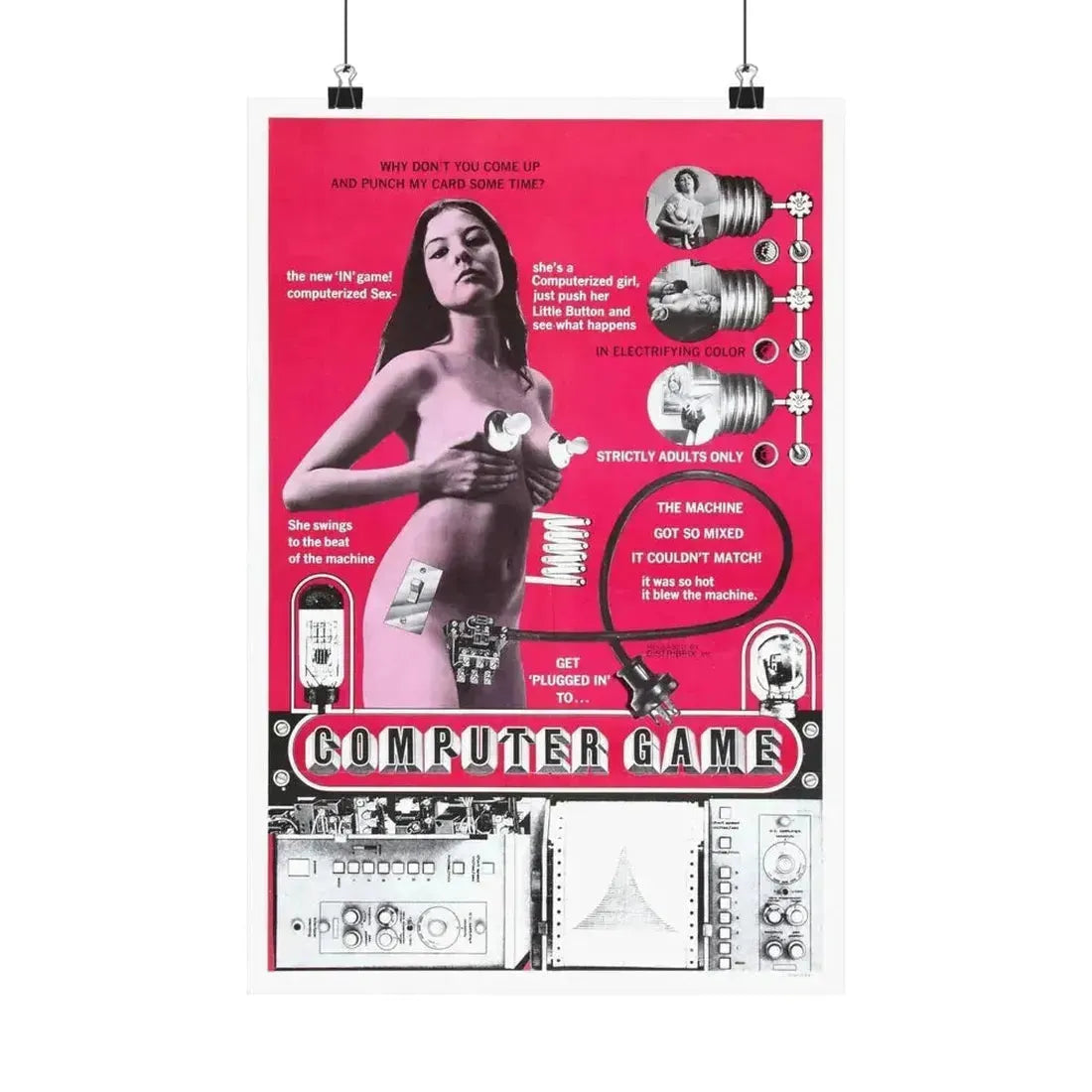 COMPUTER GAME 1973 - Paper Movie Poster 12″ x 18″ Matte - The Sticker Space