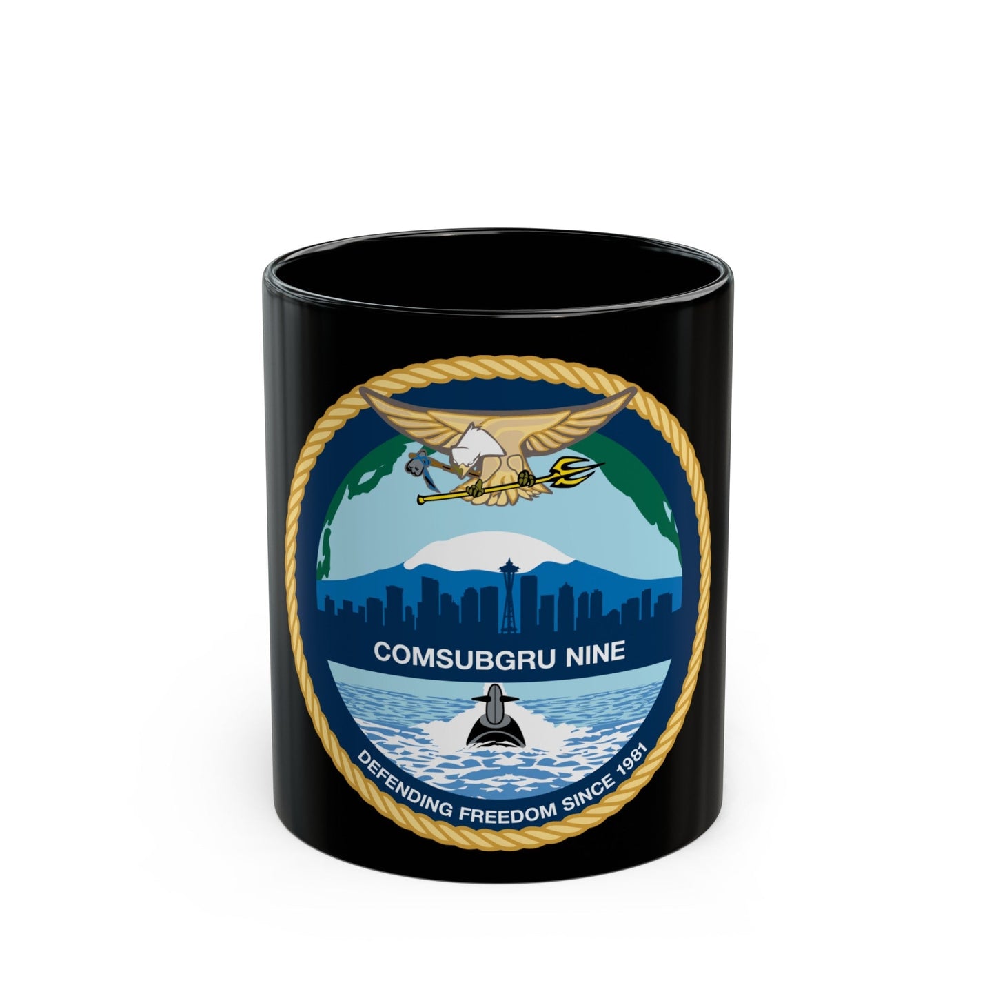 COMSUBGRU 9 Commander Submarine Group 9 (U.S. Navy) Black Coffee Mug-11oz-The Sticker Space