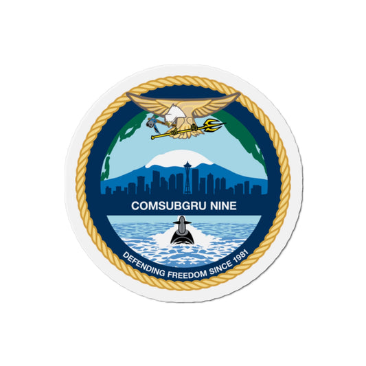 COMSUBGRU 9 Commander Submarine Group 9 (U.S. Navy) Die-Cut Magnet-2" x 2"-The Sticker Space