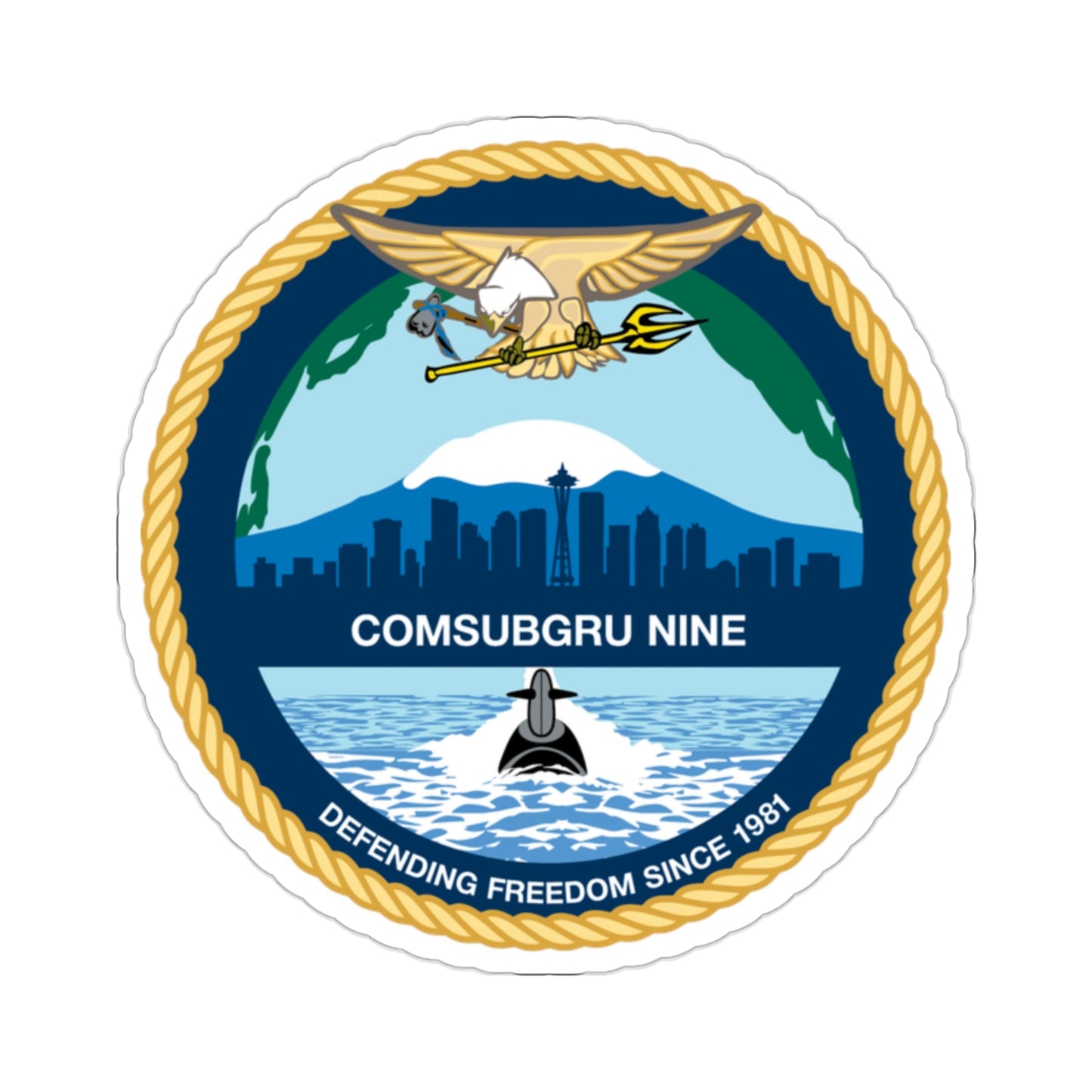 COMSUBGRU 9 Commander Submarine Group 9 (U.S. Navy) STICKER Vinyl Die-Cut Decal-2 Inch-The Sticker Space