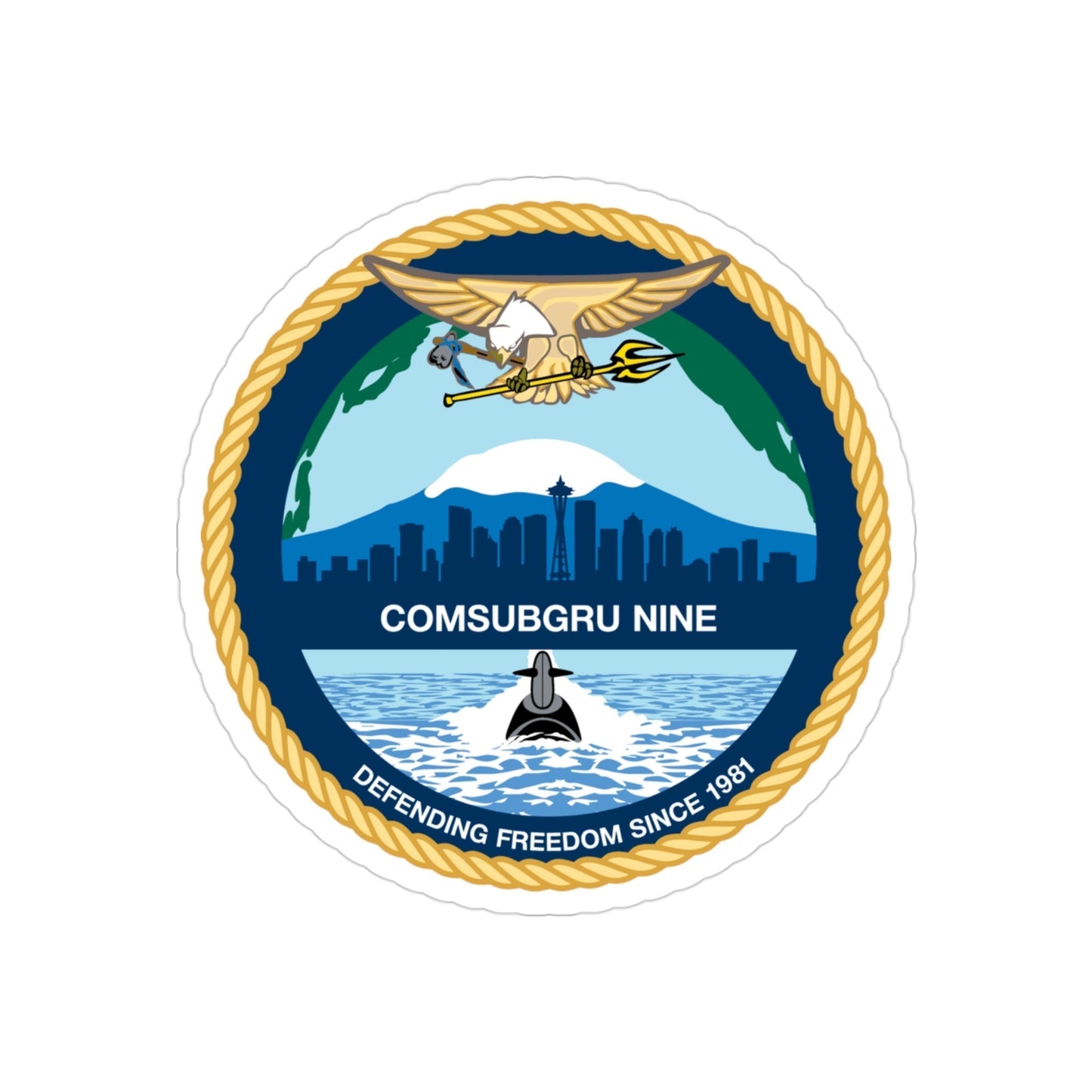 COMSUBGRU 9 Commander Submarine Group 9 (U.S. Navy) Transparent STICKER Die-Cut Vinyl Decal-3 Inch-The Sticker Space