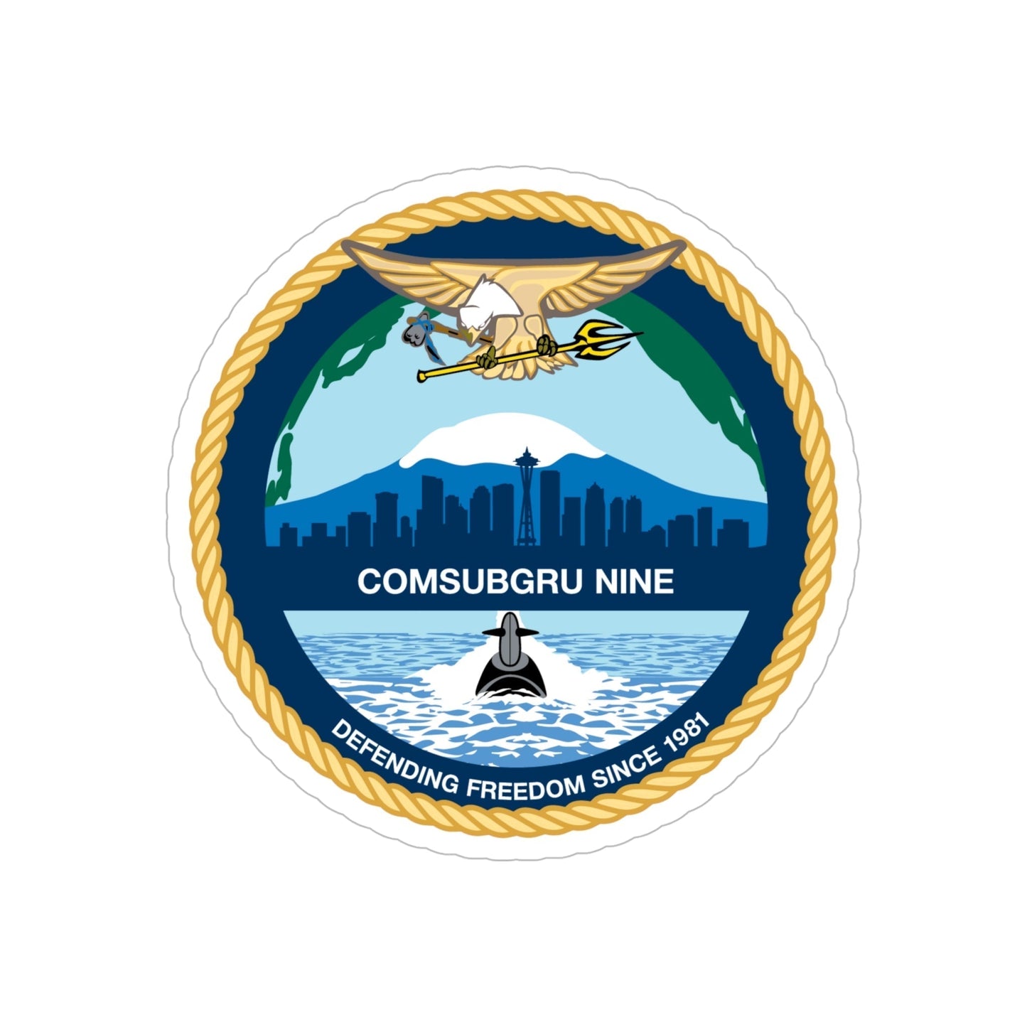 COMSUBGRU 9 Commander Submarine Group 9 (U.S. Navy) Transparent STICKER Die-Cut Vinyl Decal-6 Inch-The Sticker Space