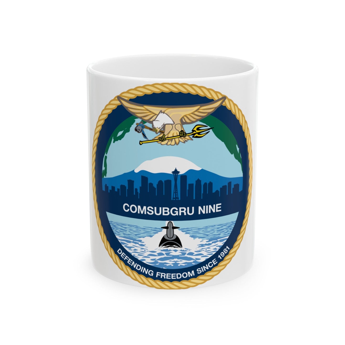 COMSUBGRU 9 Commander Submarine Group 9 (U.S. Navy) White Coffee Mug-11oz-The Sticker Space