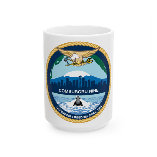 COMSUBGRU 9 Commander Submarine Group 9 (U.S. Navy) White Coffee Mug-15oz-The Sticker Space