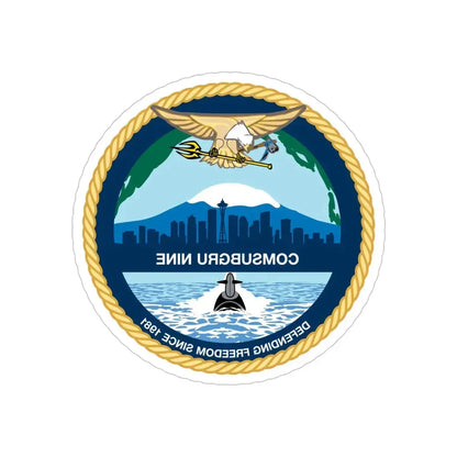 COMSUBGRU 9 Commander Submarine Group 9 (U.S. Navy) REVERSE PRINT Transparent Die-Cut STICKER 6 Inch Die-Cut Transparent - The Sticker Space
