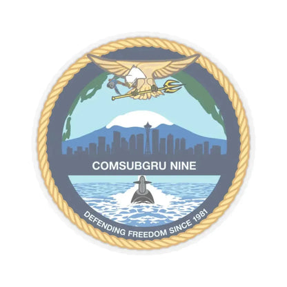 COMSUBGRU 9 Commander Submarine Group 9 (U.S. Navy) STICKER Vinyl Kiss-Cut Decal 2 Inch Transparent - The Sticker Space