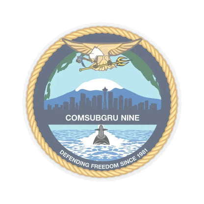COMSUBGRU 9 Commander Submarine Group 9 (U.S. Navy) STICKER Vinyl Kiss-Cut Decal 3 Inch Transparent - The Sticker Space